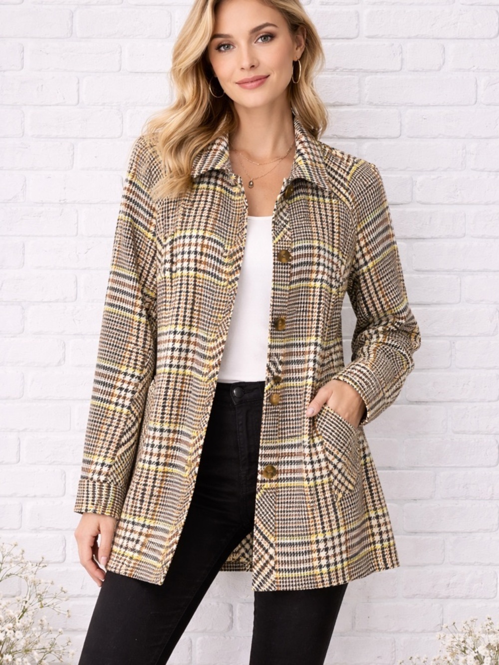 CAbi Style 4298 Yorkshire Shacket in Plaid Size XS